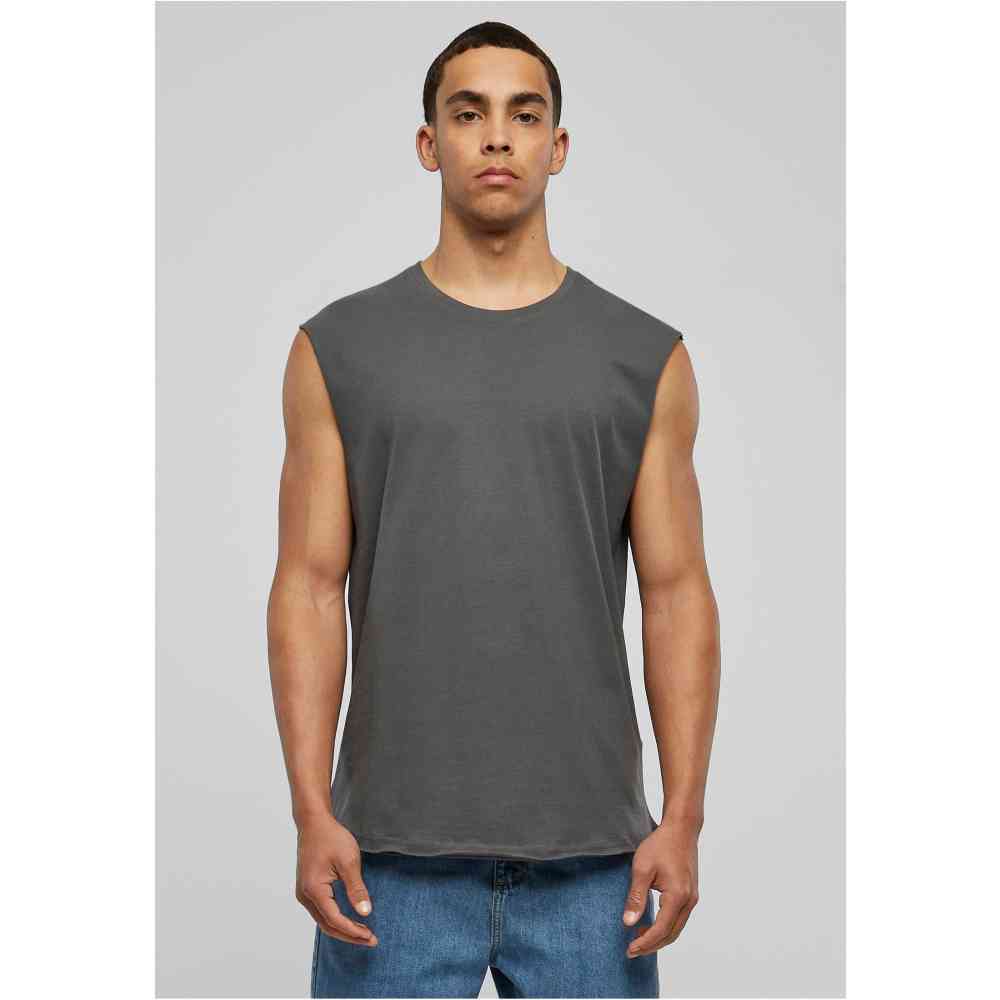 Urban Classics - Open Edge Mouwloos shirt - Grijs